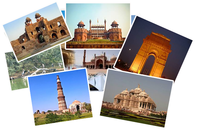 Delhi Tourist Places Collage